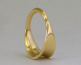 Gold Septum Ring, Septum Jewelry, Solid Gold Piercing Hoop, Cartilage Earring 14k in 18g or 16G