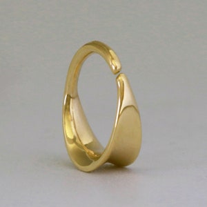 Wide Snug Septum Jewelry, Moon Nose Ring 14k, Cuff Gold Piercing Daith Jewelry, Helix Hoop, Cartilage Earring  For Women, 8mm, 18g/16g