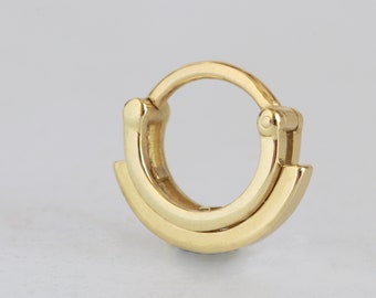 Solid Gold 16g/18g Septum Ring, 14k Septum Clicker, 16 Gauge Septum Hoop, Gold Septum Jewelry, 14 Karat Gold Septum Piercing