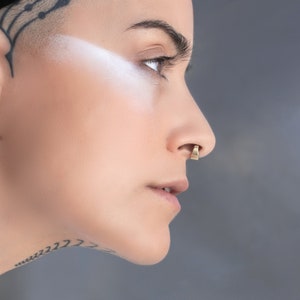 Helix Piercing Ring, Helix Earring, Cartilage Piercing for Women, Solid 14k Gold Clicker Ear Piercing, Handmade Piercing, Gold Daith Earring image 6