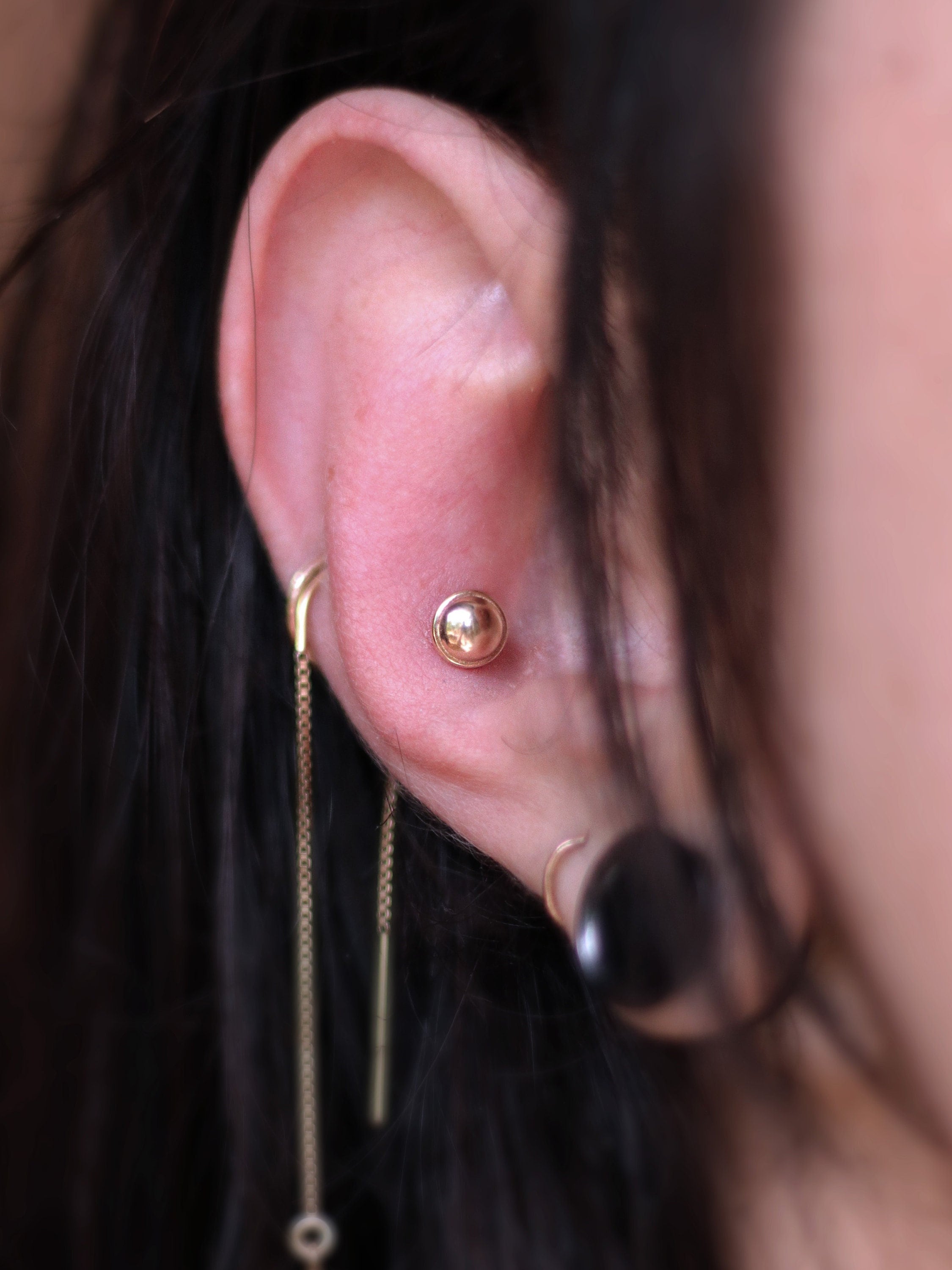 Set Di 24 Orecchini Per Cartilagine In Acciaio Chirurgico Oro 14k: Cerchi E Borchie Con Retro Piatto | BeautyPiercing Set - 4