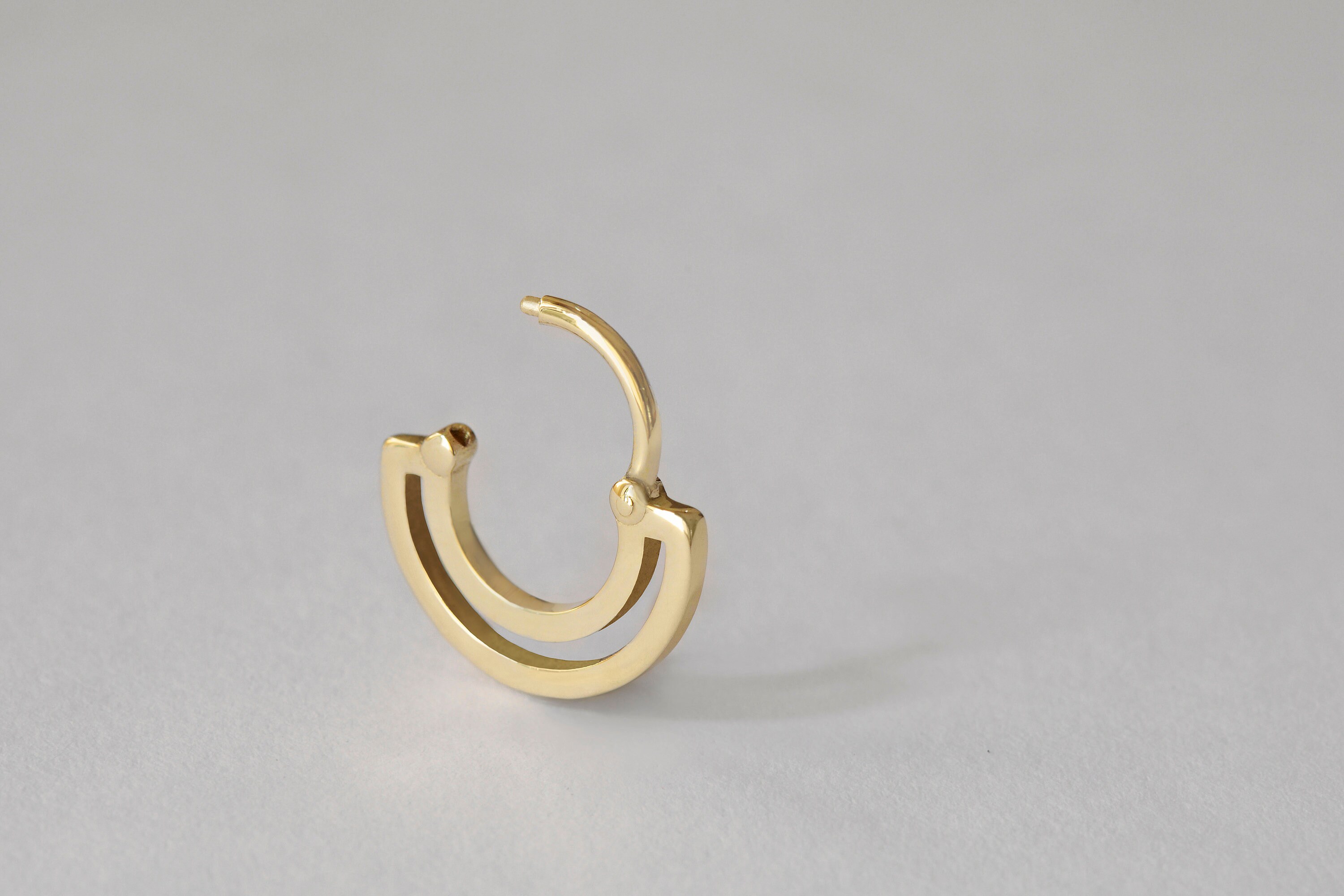 Anello In Oro 14K Per Piercing Jewseen - Clicker Per Setto, Naso, Cartilagine, Con Zirconia, Misure 6/8/10 Mm