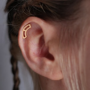 14k Gold Cartilage Piercing For Women, Helix Piercing, Helix Stud Earring, Cartilage Stud, Handmade Piercing, Conch Piercing, Conch Earring