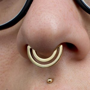 Stackable Thick 14k Gold Clicker Septum Jewelry For Man In 18g, 16g, 14g, Solid Gold Daith Hoop Piercing, Cartilage, Conch Earring Nose ring