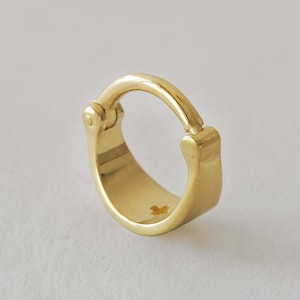 Gold Septum Ring – 14K Clicker Hoop, Nose Ring, Hinged Piercing Earring, Conch Earring, Helix Hoop, Cartilage Hoop, Ear Cuff 8-10mm