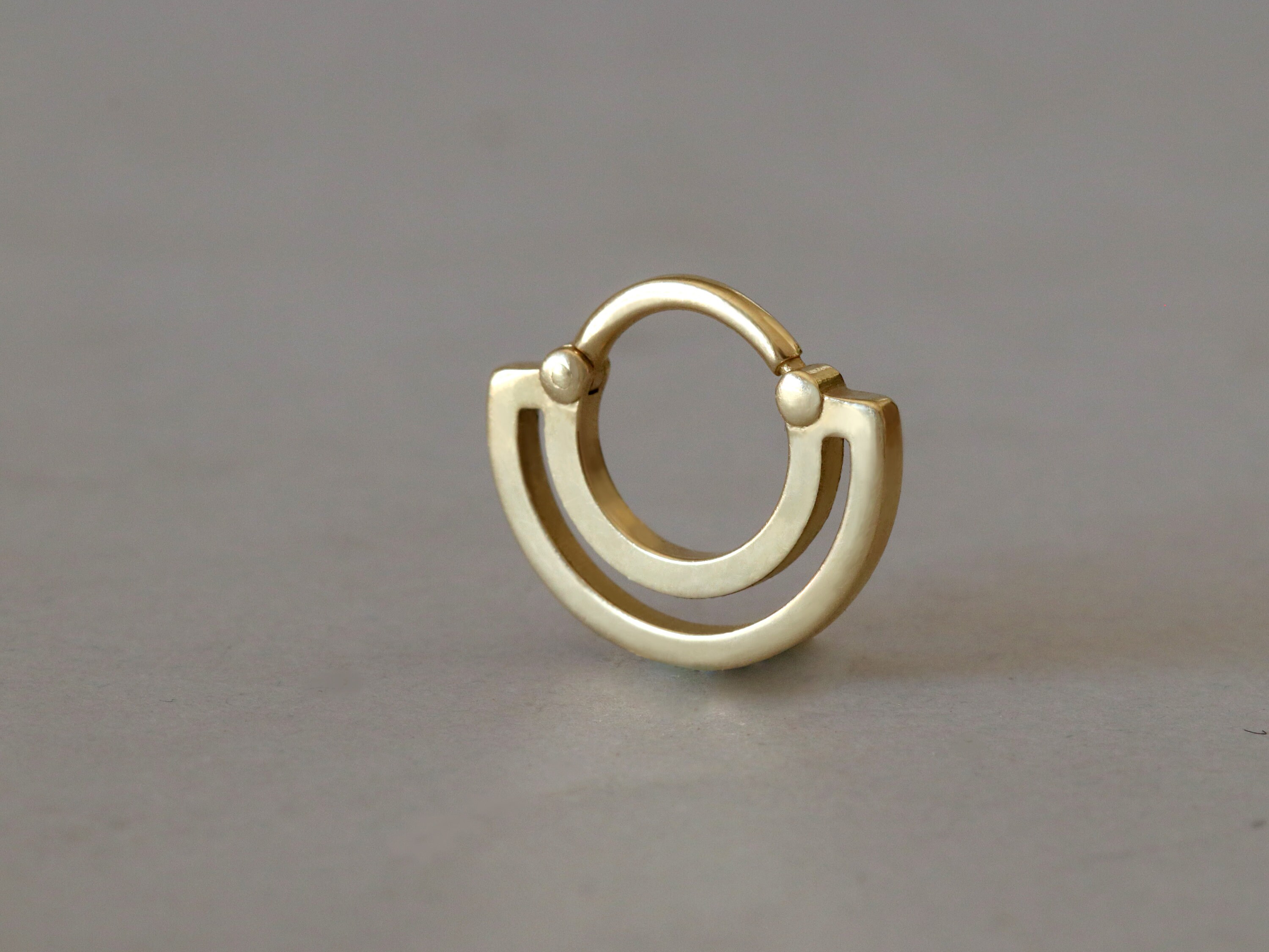 Double Daith Piercing, Solid Gold Boho Jewelry for Women, Conch Clicker ...