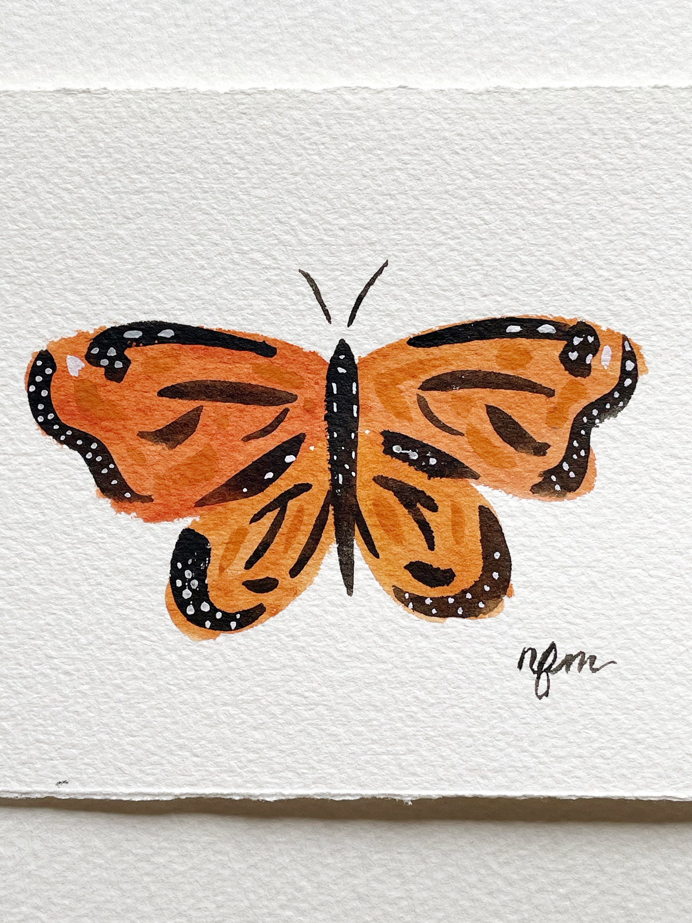 Original Monarch Butterfly Watercolor Painting - 4x6 Arches Paper - Etsy