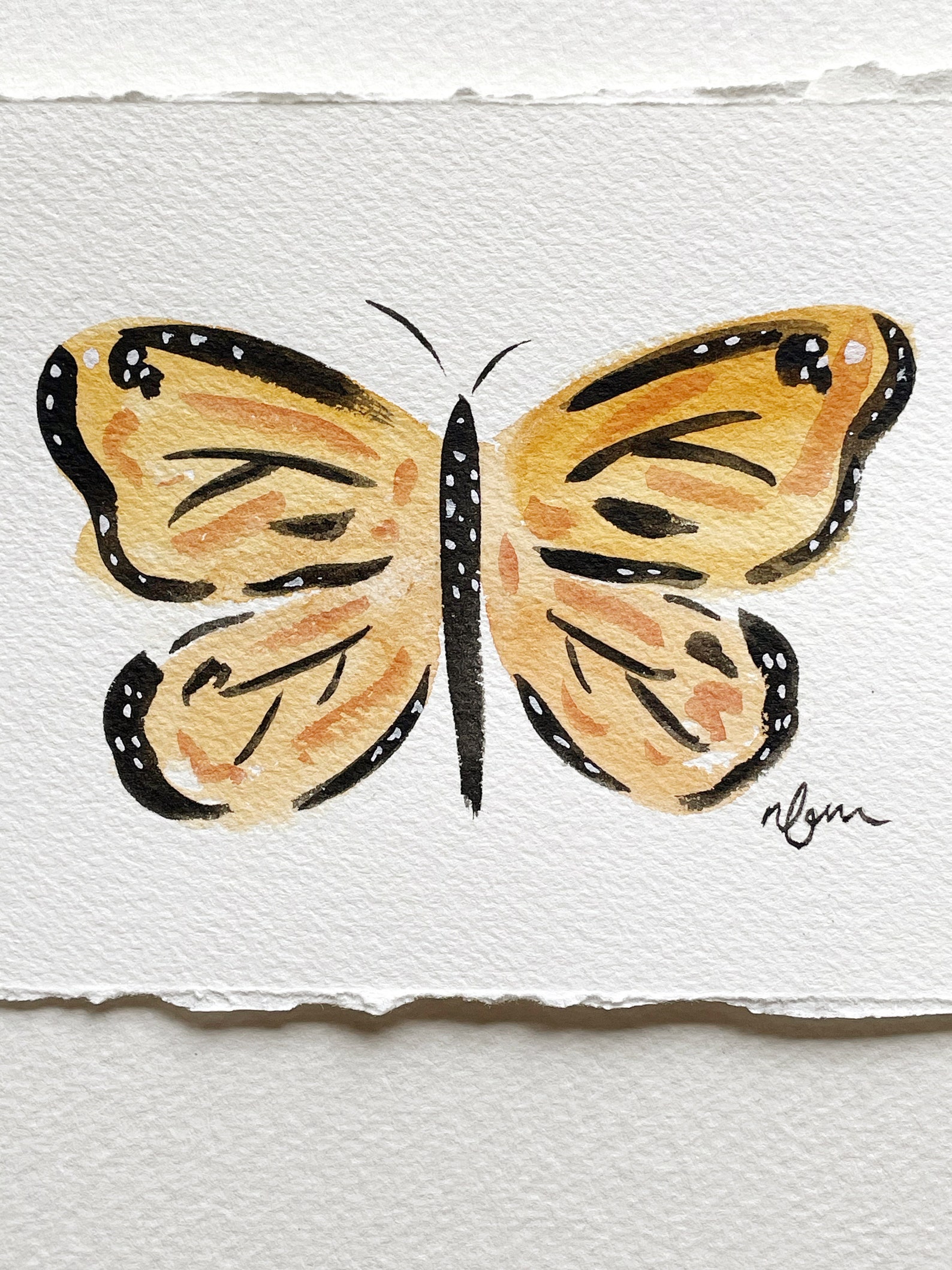 Original Monarch Butterfly Watercolor Painting - 4x6 Arches Paper - Etsy