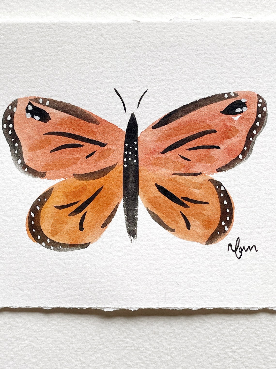 Original Monarch Butterfly Watercolor Painting - 4x6 Arches Paper - Etsy