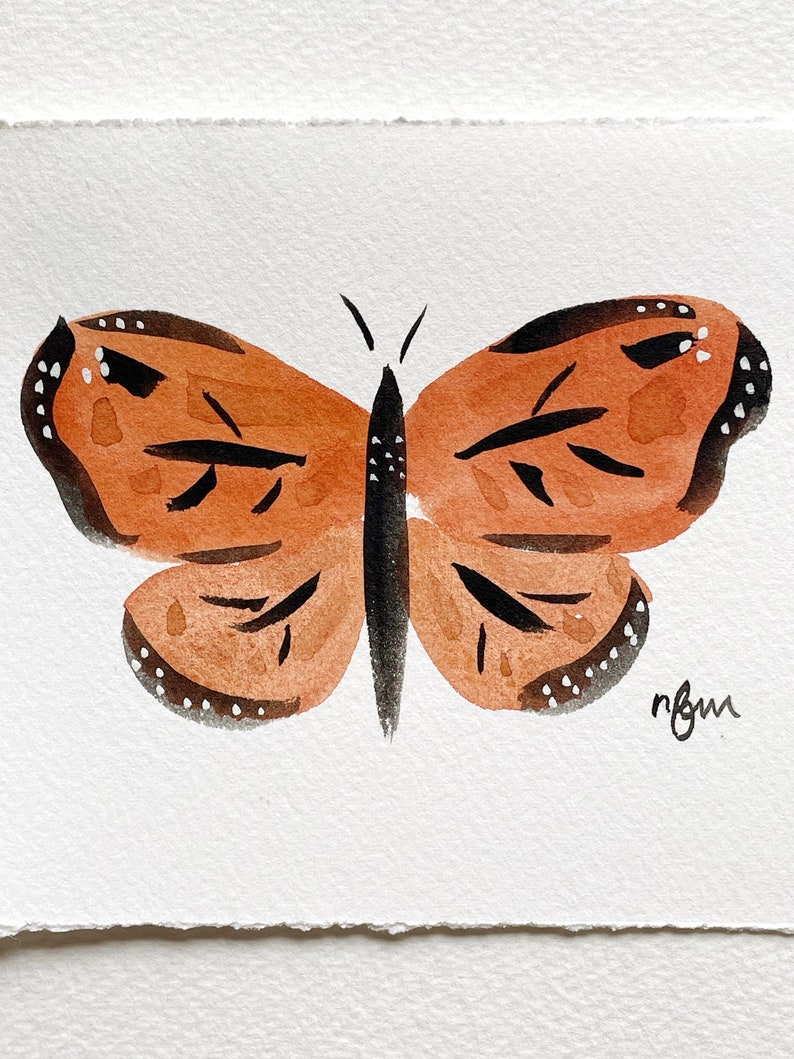 Original Monarch Butterfly Watercolor Painting - 4x6 Arches Paper - Etsy