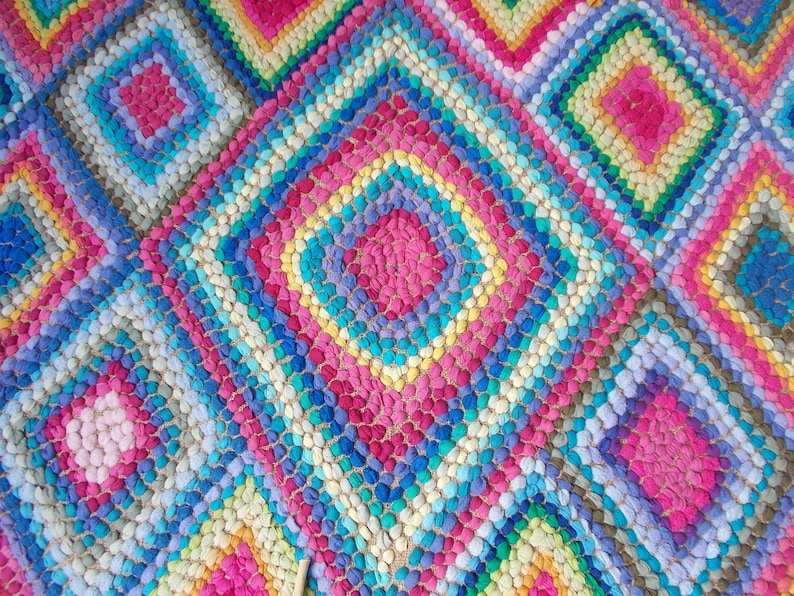 Large traditional prodded rag rug kit Etsy