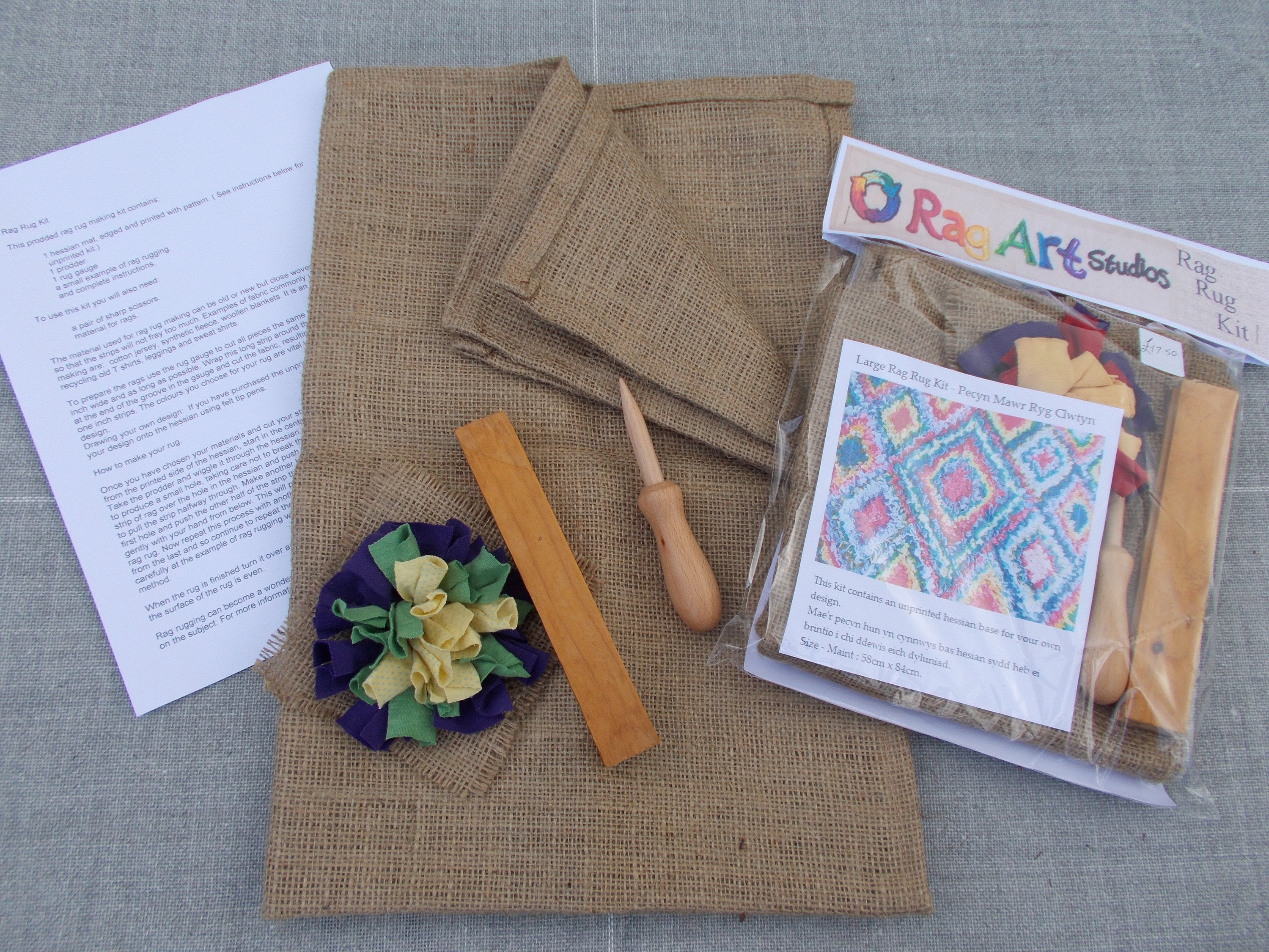 Large Traditional Prodded Rag Rug Kit Etsy UK