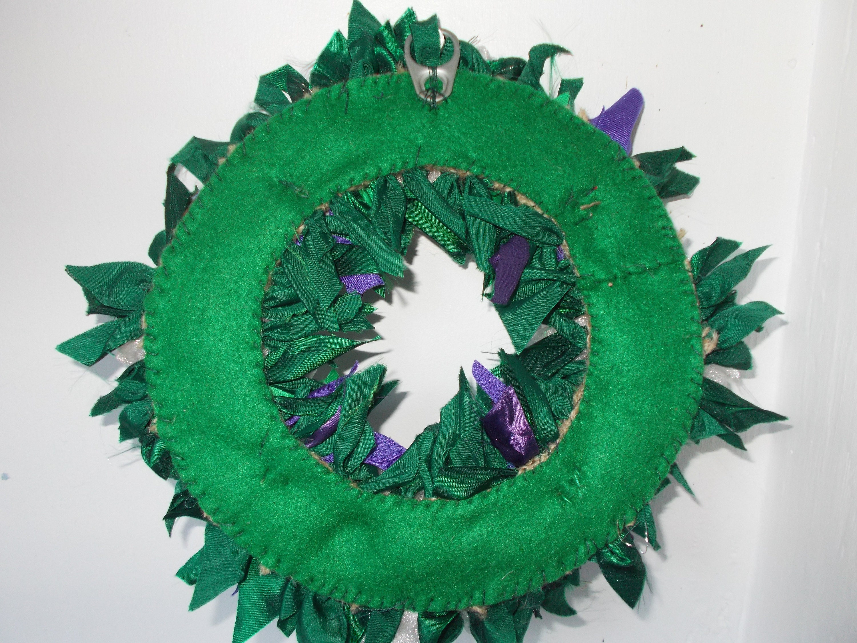 Festive Christmas Rag Rug Wreath - Etsy