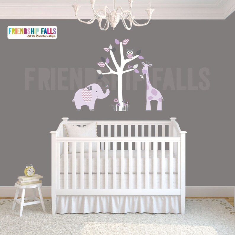 mini jungle decals small elephant wall decal giraffe decal | etsy