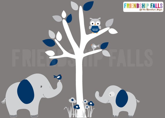 mini jungle decals small elephant wall decal nursery wall | etsy
