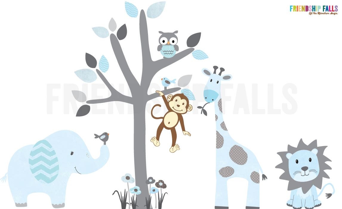 Elephant Wall Decal giraffe decal Nursery Wall Decal Etsy