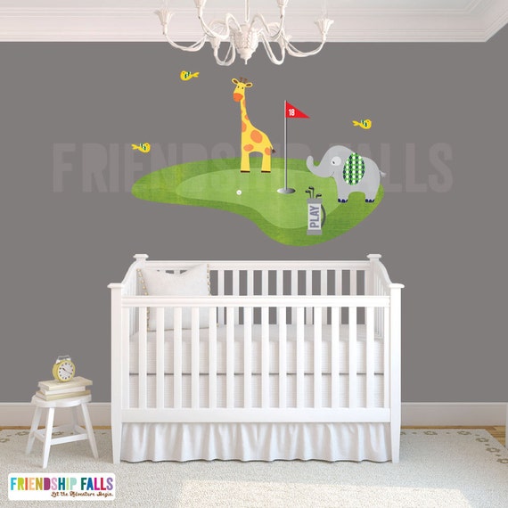 Golf Decal Mini Golf Wall Decal Giraffe Nursery Golf Decor Friendship Falls Decal Ginger Golf Scene