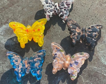 Mini Miniature Colorful Glass Small Butterfly Sitter Figurine Collectible - Sold Individually w/Gift Bag