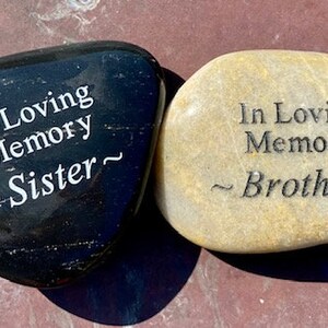 In Loving Memory Engraved River Rock With Various Sentiments - SOLD ...