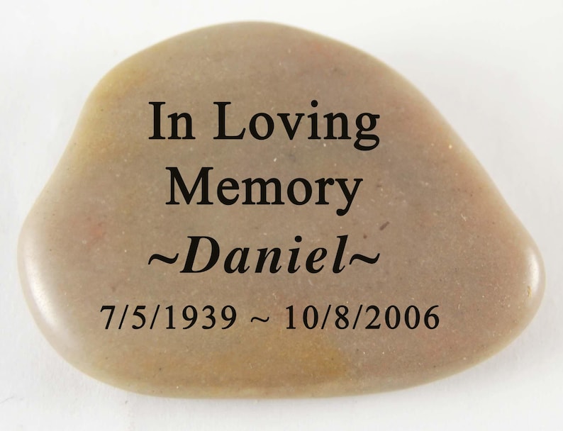 In Loving Memory Engraved River Rock - CUSTOM - Etsy