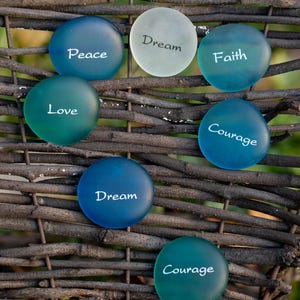 Custom Imprinted Sea Glass Word Stones