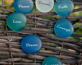 Custom Imprinted Sea Glass Word Stones