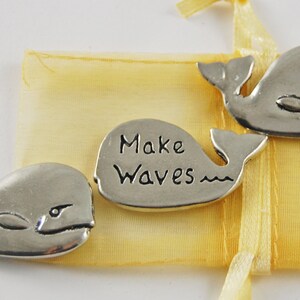 Set of 3 Whale Make Waves Inspiration Coins with Organza Bag
