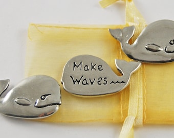 Set of 3 Whale Make Waves Inspiration Coins with Organza Bag
