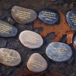 Engraved River Rocks - CUSTOM Scripture Verses - You Choose Your Verse