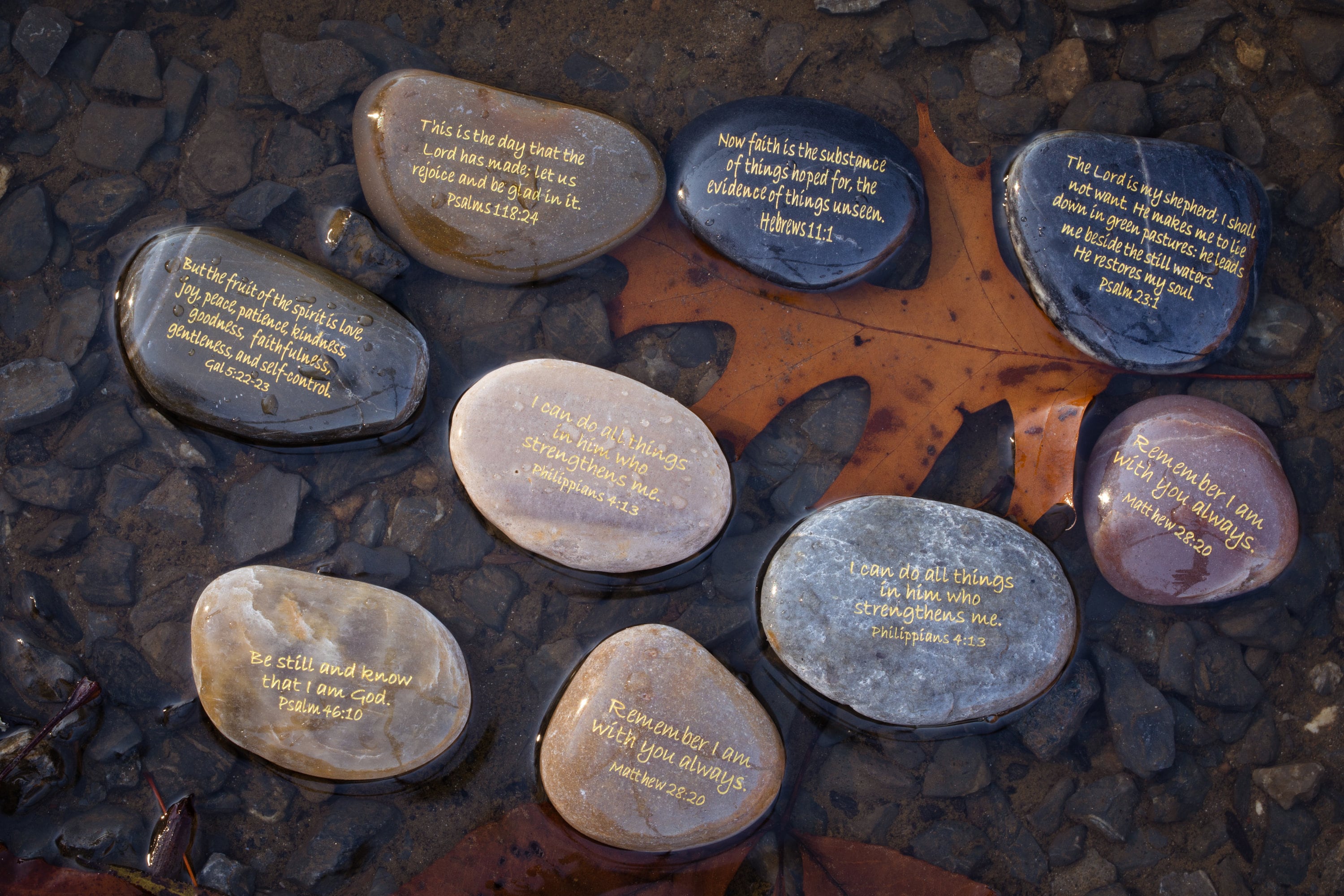 Engraved River Rocks - CUSTOM Scripture Verses - You Choose Your Verse