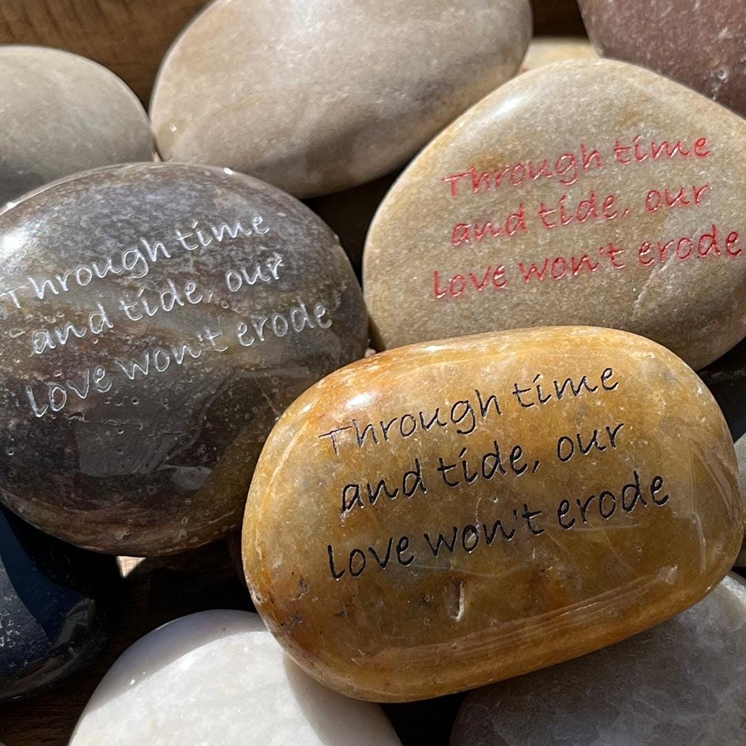 Sand Engraved Rocks Engraved River Rocks - Love & Friendship Inspirational Word Stones ...