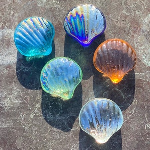 Mini Miniature Glass Seashell Sitter Figurine Collectible - Sold Individually w/Gift Bag