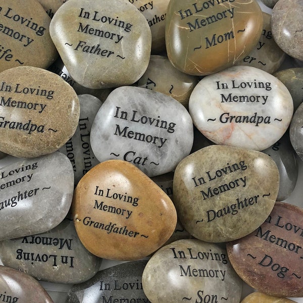 In Loving Memory Engraved River Rock - CUSTOM