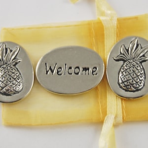 Set of 3 Pineapple Welcome Inspiration Coins with Organza Bag