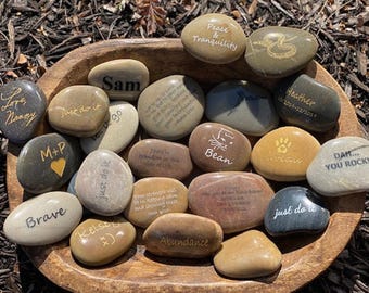 Custom Design Your Own Engraved River Rock - Bulk Pricing