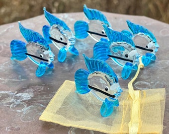 Mini Miniature Glass Fish Sitter Figurine Collectible - Sold Individually w/Gift Bag