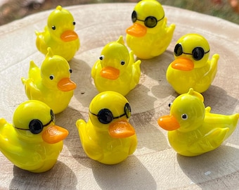 Mini Miniature Glass Duck Sitter Figurine Collectible - Sold Individually w/Gift Bag