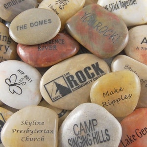 Engraved River Rock Word Stones Various Phrases Sets of 3s 5s 4s Bulk Lots 