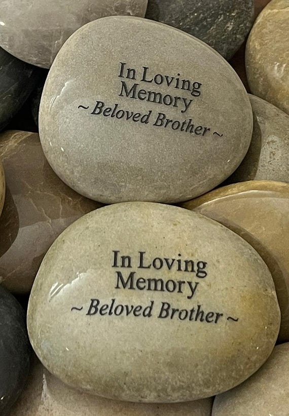 Rockcloud 1 PC Engraved Stone Blackstone Pebble Polished Stones Pocket Rock Healing Reiki Balancing,Dad I Love You