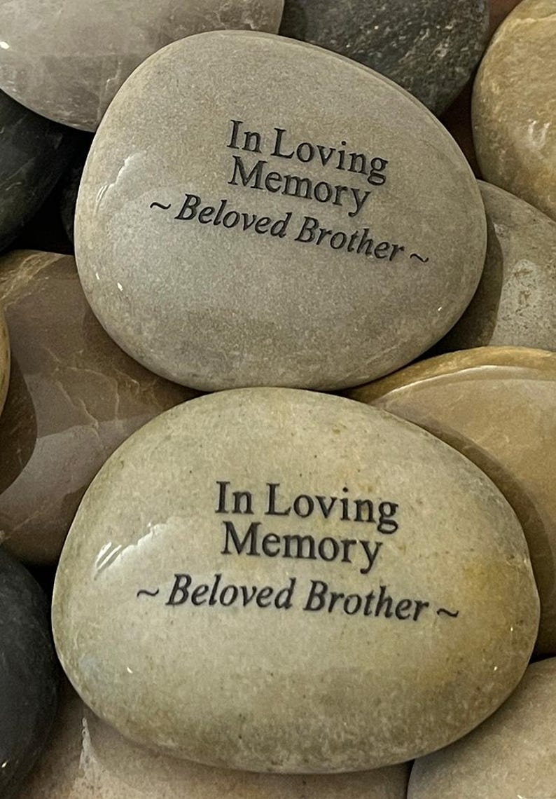In Loving Memory Engraved River Rock - CUSTOM - Etsy