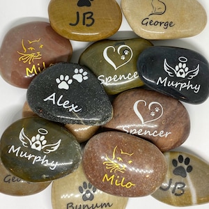 Customized Pet Dog Cat Horse Memorial Stone - Choose Artwork and Name