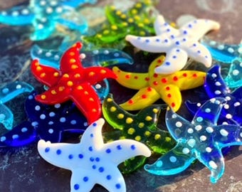 Mini Miniature Glass Starfish Sitter Figurine Collectible - Sold Individually