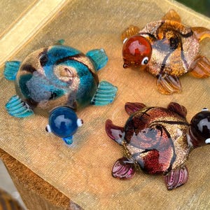 Mini Miniature Colorful Glass Turtle Sitter Figurine Collectible - Sold Individually w/Gift Bag