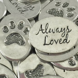 Pet Paw Print Always Loved Inspiration Coins - SET OF 10
