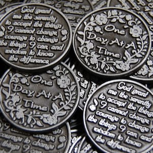 One Day at a Time/ Serenity Prayer Pocket Tokens - SET OF 10