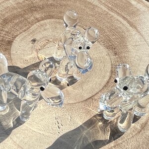 Mini Miniatur Glasballon Hundesitter Figur Sammlerstück - Einzeln Verkauft Durchsichtig