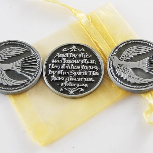 Set of 3 Guardian Angel Pocket Tokens With Organza Bag Etsy