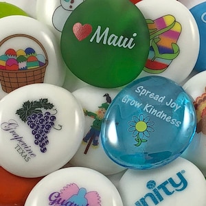 Custom Imprinted Colored Glass Word Stones