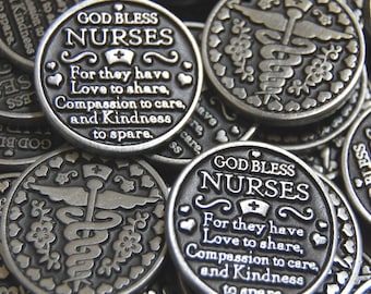 God Bless Nurses Pocket Tokens - SET OF 10