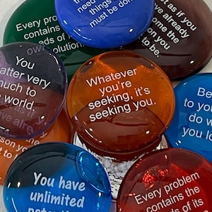 Imprinted Colored Glass Word Stones - Destiny Stones - LAST CHANCE - No Restock